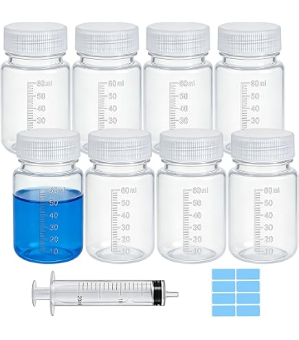 DKBT 2er-Set Weithalsflasche 500 Ml – HDPE-Kunststoff, Durchscheinend, Mit Skala, Auslaufsicher Für Labor & Aufbewahrung