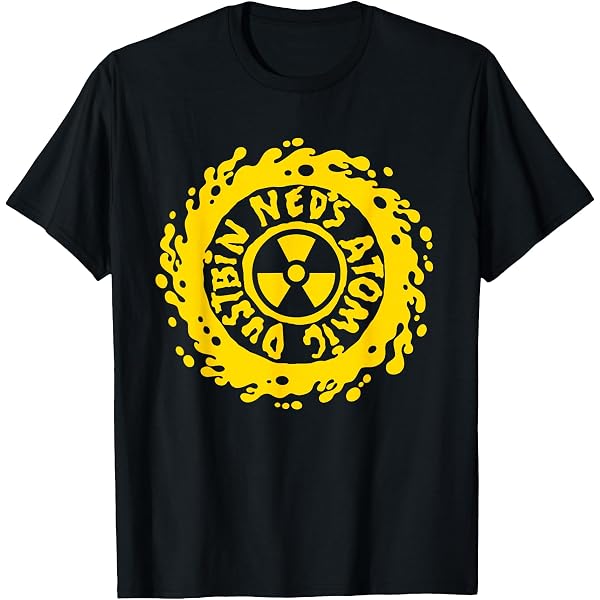 Neds Atomic Dustbin T Shirt Yellow Classic Band Logo Official Mens