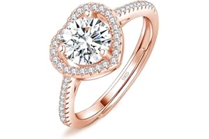 Josfeva Femme Bague Ouverte Argent Fin 925 avec Zircon Cubique 5A Blanc, Bague Réglable Hypoallergénique pour Femme Fille, Bague de Fiançailles Mariage Ronde Carrée en Forme de Coeur, Cadeau d'amour