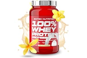 ‎SCITEC NUTRITION Scitec Nutrition 100% Whey Protein Professional - Angereichert mit zusätzlichen Aminosäuren und Verdauungsenzymen - Glutenfrei - Palmölfrei, 920 g, Vanille