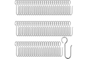 STOUCLA Ganci per tende a forma di S, ganci per tende in metallo, molto resistenti, 40 mm, a forma di S, per tende (80 pezzi)