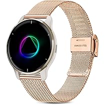 3 Pièces Kamita Coque Pour Garmin Vivoactive 5 - Étui Protection Complet + Verre Trempé, Clair Noir Rose