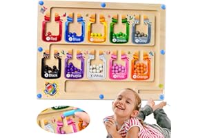 GEWDW Giochi Montessori 3 4 5 Anni, Gioco del Labirinto Magnetico di Colori e Numeri per Bambini Bambina 3 5 6 Anni, Giochi Educativi 2 3 4 Anni, Maschio Femmina Regalo Pasqua Natale Compleanno 3 4 5 6 Anni