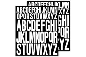 CUIDAKJ 2 Hojas Vinilo Adhesivos Alfabeto Pegatina Letras Grandes Adhesivas Impermeables Autoadhesivas Egatinas Mayúsculas y Minúsculas for Manualidades Letreros Carteles Ventanas Buzones Automóviles-Blanco