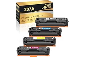 DIOWENY 4-Pack Compatible 207A Toner Cartridge Multipack Replacement for HP 207A Color Laserjet Pro MFP M283fdw M255dw M282nw M283fdn M255nw W2210A W2211A W2212A W2213A - Black Cyan Yellow Magenta (No Chip)