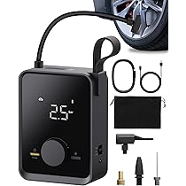 Compressore Portatile Ad Aria Con Doppia Alimentazione – Manometro Integrato, Batteria Inclusa