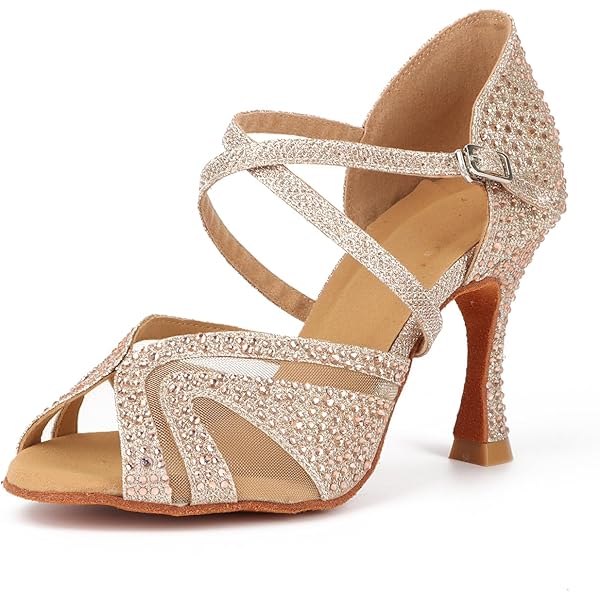 Suède Zool Dansschoenen Syrads Dames Dansschoenen – Latin Ballroom Salsa Schoenen Met Zachte Zool En 8 Cm Hak Ballroom Latin Dansschoenen
