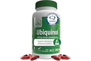Ubiquinol 200mg as Kaneka QH Reduced CoQ-10 | Stabilized - 3rd Party Tested | Enhanced Bioavailability | Cardiovascular & Mitochondria Function Support | Non-GMO by Health Thru Nutrition (Pack of 30)