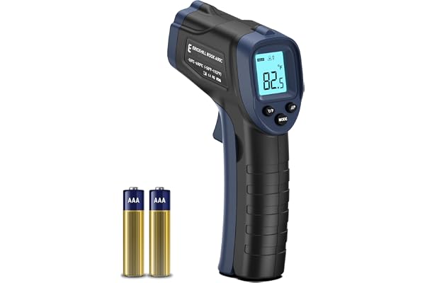 ERICKHILL Thermomètre infrarouge -50 ℃ ~ 600 ℃ Taille compacte Thermomètre laser sans contact Pistolet Écran LCD rétroéclairé Émissivité réglable - pour réparation de véhicules/cuisine/alimentation