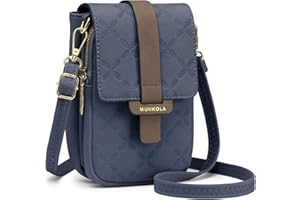 MUIIKOLA torba na ramię z ekranem dotykowym, wielofunkcyjna torba na ramię ze sztucznej skóry z 8 miejscami na karty kredytowe i 1 oknem na dowód osobisty