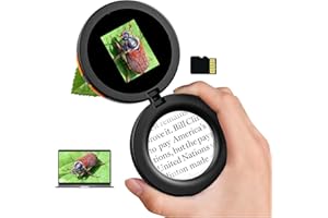 USCAMEL Handheld Digital Mini Microscope For Kids: 500X Pocket Microscope with 4K 2" HD Screen, Magnifying Glass, LED Light Science Electronic Miniscope STEM Kit - Portable Outdoor Gift For Kids 5-12