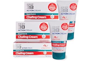 NEAT FEAT Neat 3B Action Cream - Anti Chafe Balm & Antiperspirant for Chub Rub, Sweat Rash, Sweating - Unscented Anti Chafing Chamois Cream - 75 Grams - 2-Pack