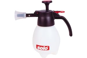 Solo 418 One-Hand Pressure Sprayer Ergonomic Grip for Gardening, Fertilizing, Cleaning & General Use Spraying, 1 Litre, White and Red, White and Red