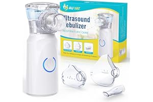 AU YAT Nebulisateur pour Adultes, Nebulisateur Portable Rechargeable pour Adultes et Enfants, Inhalateur Silencieux pour Enfants avec 2 Masques et Embout Buccal, pour Usage Domestique et en Voyage