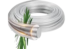 FTJKGH Heavy Duty Strimmer Wire, 3mm*40M Grass Trimmer Line, Metal Strimmer Wire, Nylon Steel Wire Core Brush Cutter Line, Garden Strimmer Cord Heavy Duty Petrol Strimmer Wire for Over Grown Weeds