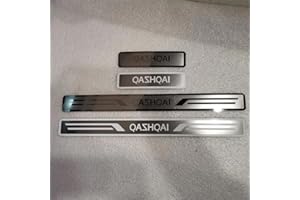 BPQWED 4 Pezzi Auto Acciaio Inossidabile Battitacco, per Nissan Qashqai J10 J11 J12 Protezione Plates Anti-Graffio Scuff Adesivi Decorativi Accessori