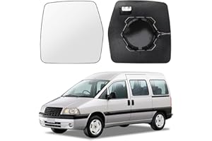 TIVEKEO Verre de Rétroviseur Remplacement pour Citroen Jumpy/F-iat Scudo/Peugeot Expert 1994-2007, Rétroviseur Extérieur Réglable Adapté avec Fonction Chauffante, Lente di Retromarcia(Gauche)