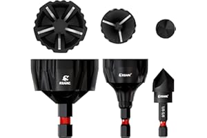 EZARC Set da 3 pezzi di utensili per smusso esterno e punte svasatrici in carburo di tungsteno, per sbavatura e rimozione delle sbavature, adatti a 1/8"-1-3/8" (3 mm-35 mm).