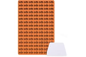 ZQX Moule à biscuits en silicone pour chien, 112 grilles, tapis de cuisson avec moules à poissons, pour friandises pour chien, chocolat, biscuits, bonbons, sans BPA, poisson orange