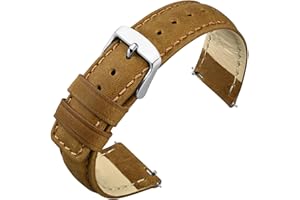ANNEFIT Cinturino per Orologio in Pelle Retrò 18mm 20mm 22mm, Cinturino di Ricambio a Sgancio Rapido per Uomo Donna