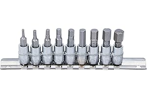 BGS 2749 | Jeu de douilles à embouts | 6,3 mm (1/4") | six pans intérieurs 3/32" - 3/8" | en pouce | 9 pièces