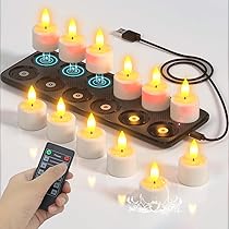 SoulBay Theelichtjes op zonne-energie voor buiten, 12 led-kaarsen