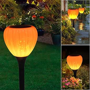 Solar Lights Outdoor Garden Pumpkin Solar Powered Garden Lights Led Pathway Lighting Pathway Lighting For Patio Lawn Yard Walkway Driveway Co Uk Lighting