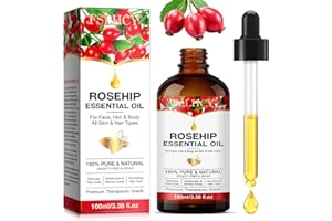 ZLLKOPY Huile de Rose Musquée Bio,100ML,Huile Rose Musquée Bio pour Les Visage Cheveux Hydrates Corps Peau Pieds et Ongles,Naturelle Hydratante et Nourrissante,Anti-âge, Peau, Cicatrices et Vergetures