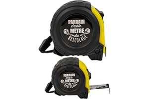 ERNESTINE - Mètre ruban je t'aime parrain - cadeau parrain choix annonce grossesse - cadeau parrain accessoire homme - mètre pliant personnalisable famille - cadeau homme anniversaire Noël naissance