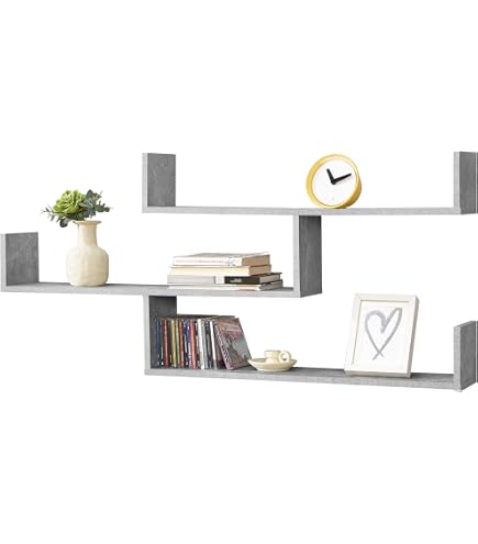 Tidyard Mensola A Muro 104x20x58.5 Cm | 3 Ripiani In Multistrato Bianco | Scaffale Salvaspazio Per Soggiorno E Cucina
