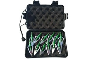 biubiusot 12er Pfeilspitzen 100 Körnern Jagdspitzen Armbrust Erwachsene Jagd Pfeile für Bogenschießen Carbonpfeile Glasfaserpfeil Compoundbogen Bogen mit Aufbewahrungsbox