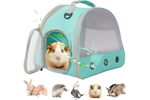 LAIRIES Breathable Guinea Pig Carrier Backpack with Nylon Mesh Window Portable Carrier for Guinea Pig, Bunny Bearded Dragon Bird Chinchilla Ferret Travel Outdoor