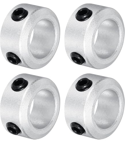 QUARKZMAN Langweilige 28 mm Doppelspaltwellenklemme 48 mm Außendurchmesser 15 mm Dicke Kohlenstoffstahl-Sperrklemme mit Set-Schraube & Sechskantschlüssel (Schwarz, Packung mit 2