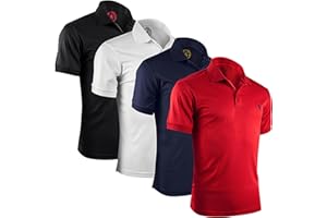 Albert Morris Polo Shirts pour Homme - Manches Courtes, Respirant, Séchage Rapide, Protection UV, Coupe Classique, Été Golf, Style Sportif Business Décontracté
