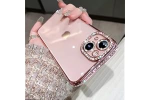 Tybiky Custodia Glitter Compatibile con iPhone 15 Plus, Custodia Protettiva Diamond Glitter per Ragazze, Custodia Trasparente Antiurto per Cellulare iPhone 15 Plus, Oro Rosa