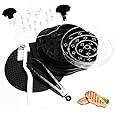SMABRISH Chicken Shredder Tool Twist Large with Anti-slip Mat and Separate Plate | Meat Shredder Tool Twist with Brush and Tong | Chicken Breast Shredder with Ergonomic Handle | BPA Free (Black)