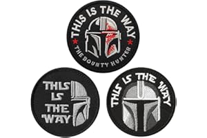 ZCKETO 3 Pièces This is the Way Mandalorian Tout/Demi Casque Tactique Chasseur De Primes Patch Drôle Le Moral De L'Armée À La Broderie Patch Veste pour Vêtements, Gilet Uniforme