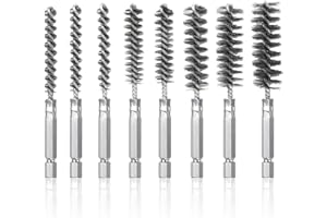 XIANGJUNLY 8 Pcs Wire Bore Brush Set, Stainless Steel Brushes for Cleaning, with 1/4 inch Hex Shank Handle for Power Drill Washing Polishing Tools