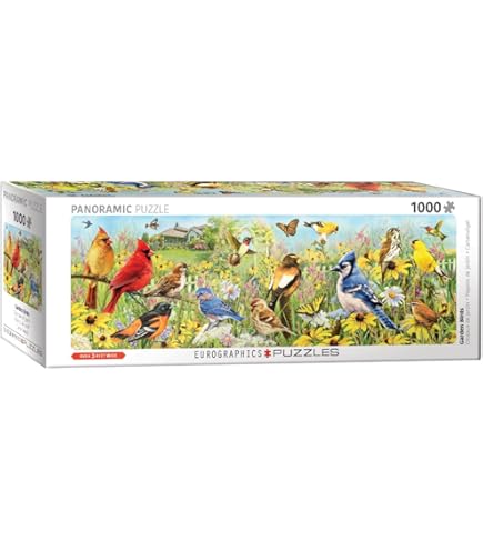 Puzzle Cobble Hill 1000 Pezzi - Uccelli Della Stagione, 67,6x48,9 Cm, Con Poster Incluso, Taglio Casuale, Ecologico