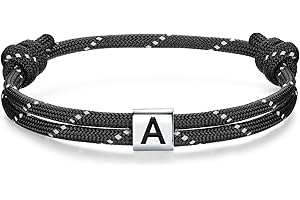 J.Endéar Bracciale Nautico con Lettere Iniziali Argento 925 Charm per Donna Uomo Amicizia Regalo Partner