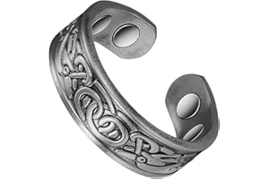 WOLLET Anneau de cuivre magnétique Femmes/Hommes réglable en Bonne santé (CPR-0915S) (Argent)