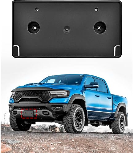 thumbnail image 2 of AUXITO Front License Plate Holder Mount Bracket For Dodge Ram 1500 2019-2021 – OEM 68274215AE 2 of 2