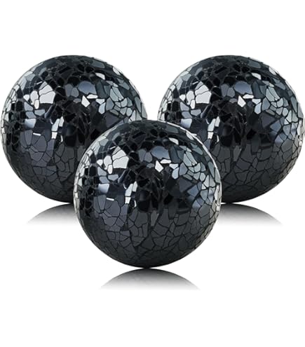 Woration Dekokugeln Silber - 6,5cm Mosaik Glaskugeln Für Deko-Schalen