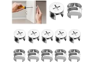 NAYAGOGO 12 Pcs Cam Lock Nuts, Connecter Cam Lock Fittings, Fixing Screws, Cabinet Drawer Dresser Wardrobe Furniture Panel Connecting