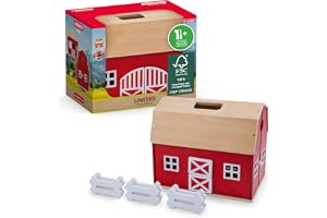 schleich FARM WORLD | Stor bondgård i trä 42602 | 7 delar | Set med hus, 6 staket och tillbehör | Öppningsgård | Present till pojkar och flickor