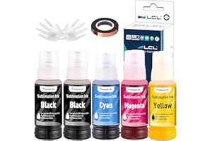 LCL 500ML Recharge d'encre à Sublimation Remplacement pour Epson EcoTank ET-2700 ET-2750 ET-2751 ET-2756 ET-3700 ET-2850 for Heat Transfer Mug, Tumbler, T Shirts(Autofill/Upgrade Version/ICC Free)