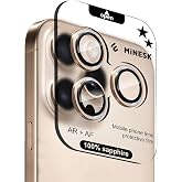 Minesk iPhone 17 Pro / 17 Pro Max / 16 Pro / 16 Pro Max ile Uyumlu%100 Orijinal Ger&ccedil;ek Safir Cam Cihazın Kendi Lensleri ile A