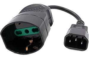 Mach Power Cavo UPS 15cm, Spina IEC C14 a Presa Schuko 16A, Adattatore Alimentazione per Gruppi di Continuità (UPS), PC e Server – Isolamento Sicuro (CV-CO-SHU-IEC)