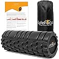 LyfeFocus Premium Trigger Point Foam Roller (Black) - Multi Pressure Point with 3 Unique Moulds for Muscle Tension - Specialist Approved Sports Massage Roller for Deep Tissue Therapy - with Carry Bag