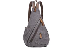 KL928 Canvas Sling Bag Rucksack Damen und Herren – Schulterrucksack Umhängetasche Crossbag Verstellbarem Schultergurt Perfekt für Outdoorsport, Wandern, Radfahren, Bergsteigen, Reisen